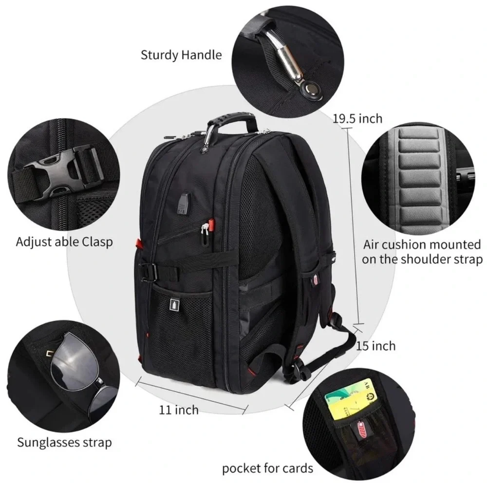 NWT Shrradoo Travel Backpack Black